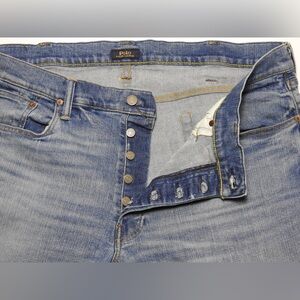 Polo Ralph Lauren button fly Jeans Men's 40x32 Sullivan Slim Distressed